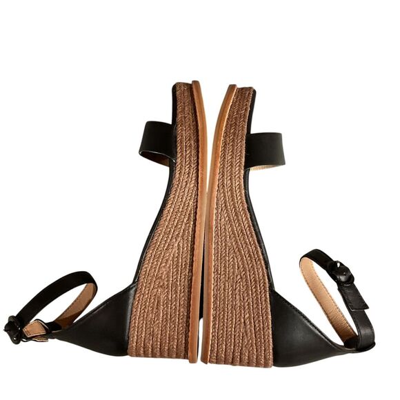 Splendid Evereve Darcy Ankle Strap Espadrille Wedge Sandals Size 9 Black NWB - Picture 7 of 14